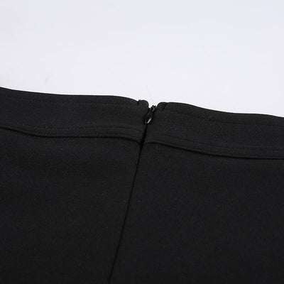 Falda Elástica Negra Estilo Estadounidense con Detalles de Malla - Image 21