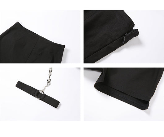 Shorts Negros Cintura Alta Mujer Diseño Ajustado con Detalle de Aro - Perfecto para Verano - Image 6