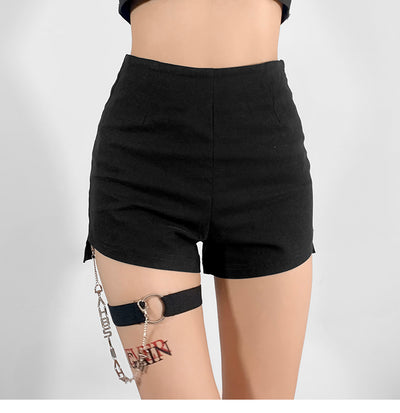 Shorts Negros Cintura Alta Mujer Diseño Ajustado con Detalle de Aro - Perfecto para Verano - Image 7