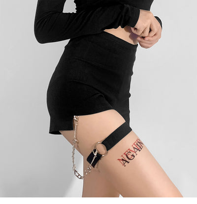 Shorts Negros Cintura Alta Mujer Diseño Ajustado con Detalle de Aro - Perfecto para Verano - Image 10