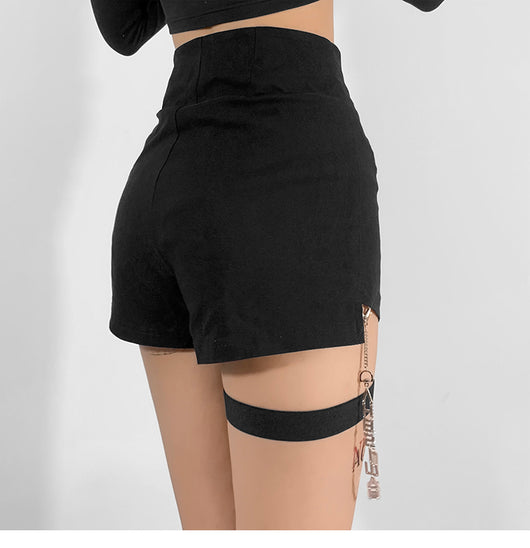 Shorts Negros Cintura Alta Mujer Diseño Ajustado con Detalle de Aro - Perfecto para Verano - Image 14