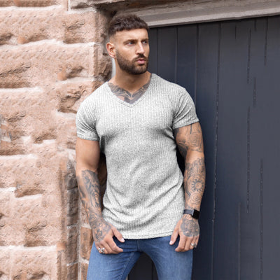 Suéter Cuello V Ajustado Elástico Transpirable para Hombre - Image 21