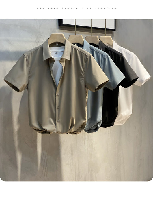 Camisa Casual Slim Fit Rayada para Hombre - Manga Corta Estilo Ejecutivo - Image 11