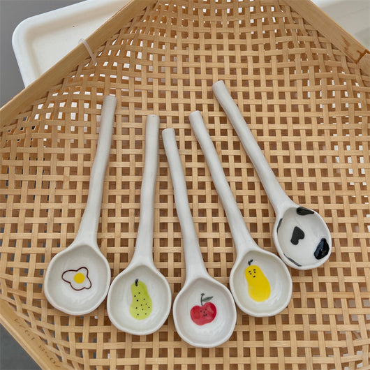 Cuchara de Cerámica Artesanal con Frutas Pintadas a Mano - Image 12