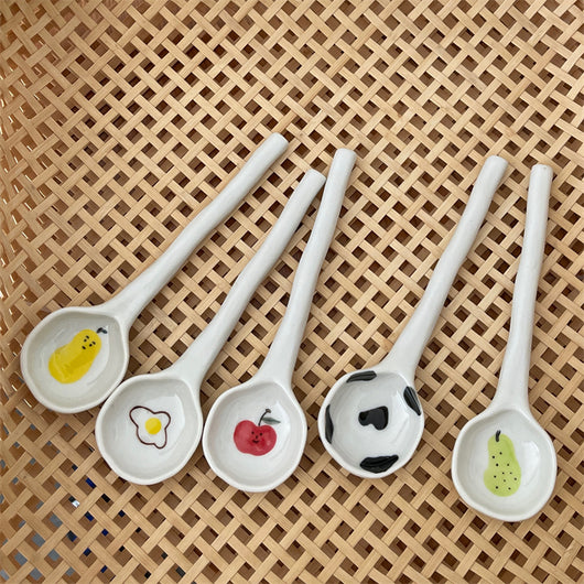 Cuchara de Cerámica Artesanal con Frutas Pintadas a Mano - Image 21