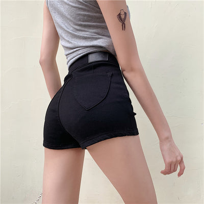 Shorts Denim Cintura Alta Corte A con Elastano - Image 16