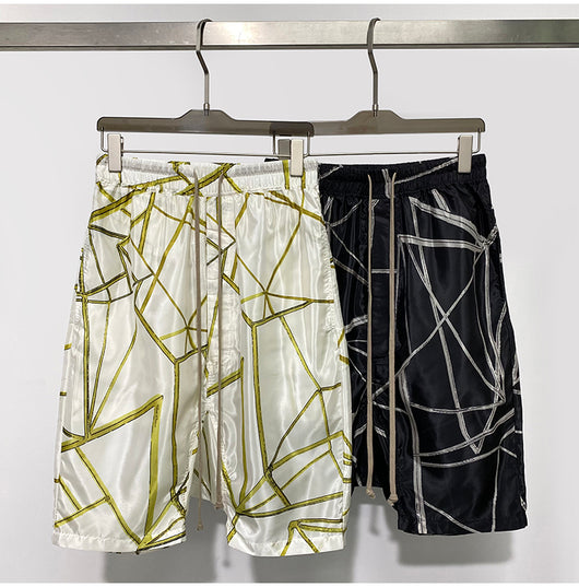 Shorts Cómodos con Estampado Abstracto en Tela Ligera - Image 17