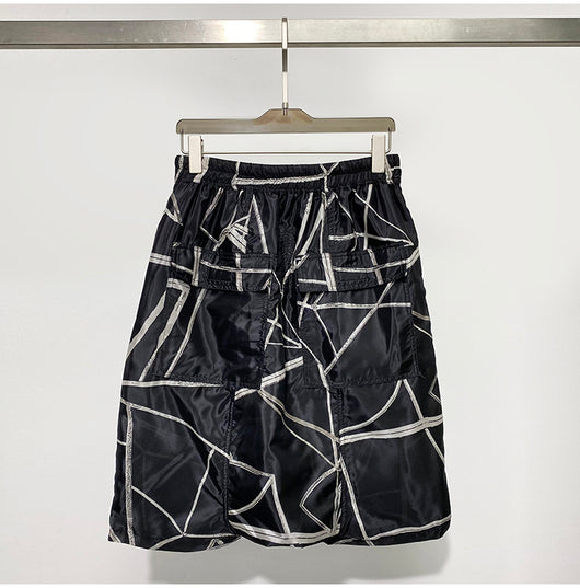 Shorts Cómodos con Estampado Abstracto en Tela Ligera - Image 27