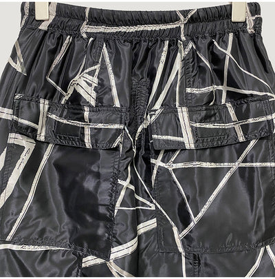 Shorts Cómodos con Estampado Abstracto en Tela Ligera - Image 29