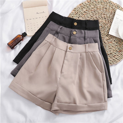 Shorts Casuales de Pierna Ancha en Colores Lisos - Image 20