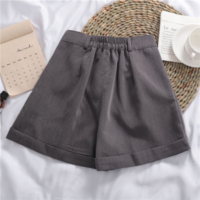 Shorts Casuales de Pierna Ancha en Colores Lisos - Image 22