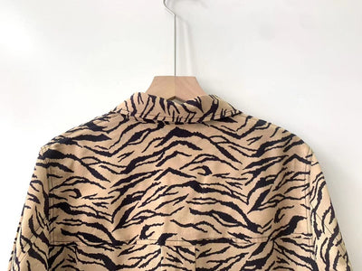 Camisa Larga Estampado Tigre para Mujer - Estilo Francés Otoño Temprano - Image 13