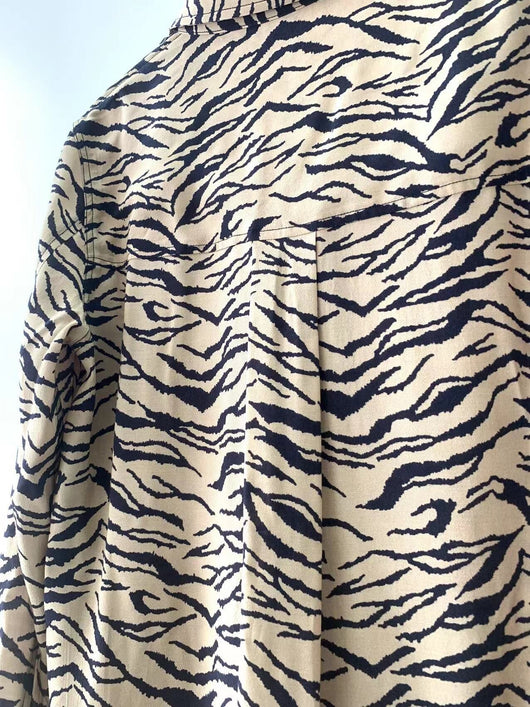 Camisa Larga Estampado Tigre para Mujer - Estilo Francés Otoño Temprano - Image 14
