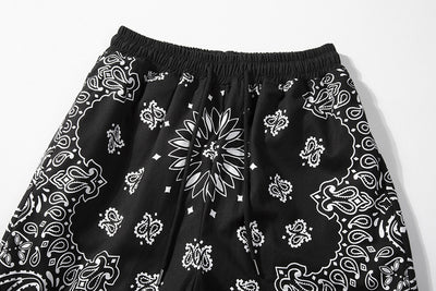 Shorts Militares de Lino con Panel Floral para Casa - Image 10