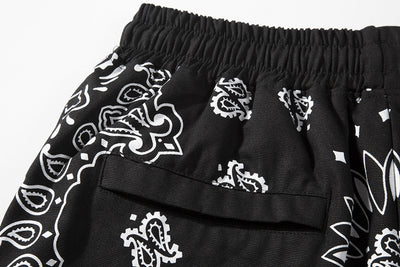 Shorts Militares de Lino con Panel Floral para Casa - Image 17