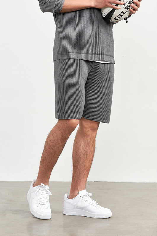 Pantalones Cortos Casuales Holgados con Cintura Elástica y Pliegues para Hombre - Image 11