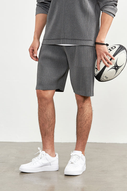 Pantalones Cortos Casuales Holgados con Cintura Elástica y Pliegues para Hombre - Image 12
