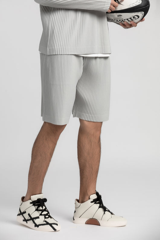 Pantalones Cortos Casuales Holgados con Cintura Elástica y Pliegues para Hombre - Image 16