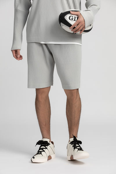 Pantalones Cortos Casuales Holgados con Cintura Elástica y Pliegues para Hombre - Image 19