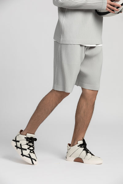 Pantalones Cortos Casuales Holgados con Cintura Elástica y Pliegues para Hombre - Image 20