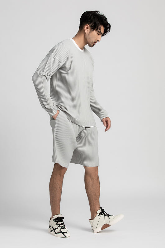 Pantalones Cortos Casuales Holgados con Cintura Elástica y Pliegues para Hombre - Image 25