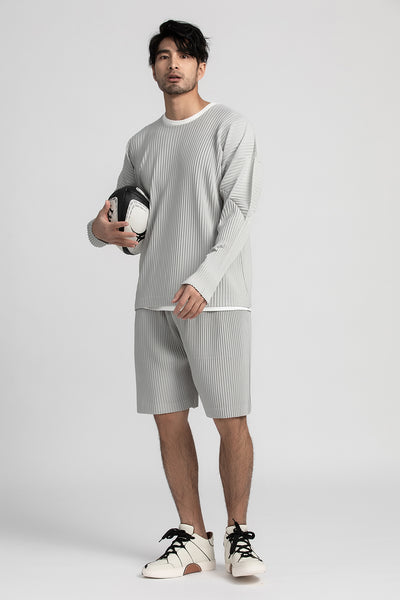 Pantalones Cortos Casuales Holgados con Cintura Elástica y Pliegues para Hombre - Image 27