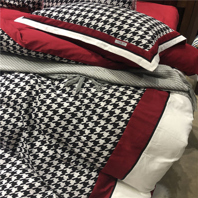 Juego de Cama Retro Americano Algodón Pata de Gallo Terciopelo - Image 25