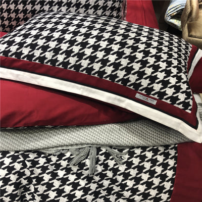 Juego de Cama Retro Americano Algodón Pata de Gallo Terciopelo - Image 28