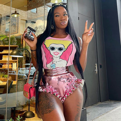Shorts de Cuero PU para Mujer con Detalles de Madera - Image 11