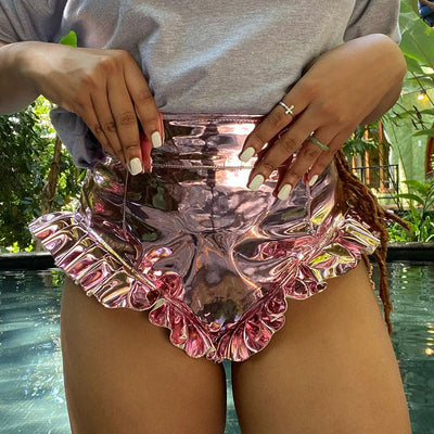 Shorts de Cuero PU para Mujer con Detalles de Madera - Image 19