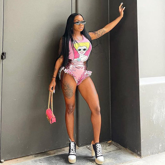 Shorts de Cuero PU para Mujer con Detalles de Madera - Image 25