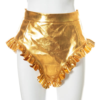 Shorts de Cuero PU para Mujer con Detalles de Madera - Image 34