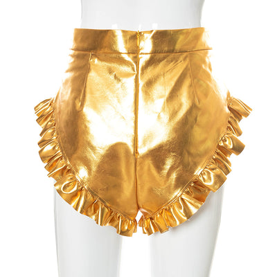 Shorts de Cuero PU para Mujer con Detalles de Madera - Image 36