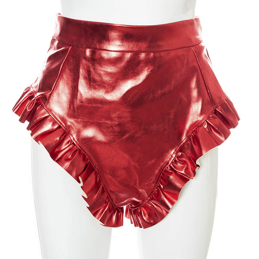 Shorts de Cuero PU para Mujer con Detalles de Madera - Image 37