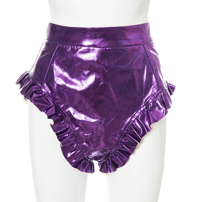 Shorts de Cuero PU para Mujer con Detalles de Madera - Image 41