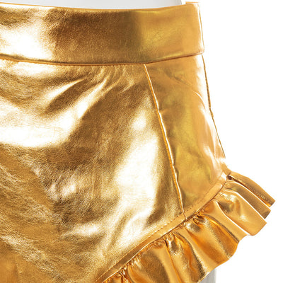 Shorts de Cuero PU para Mujer con Detalles de Madera - Image 43