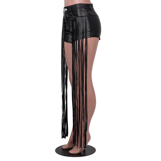 Pantalones Cortos de Cuero PU Dunhuang Mandy con Flecos para Mujer - Image 19