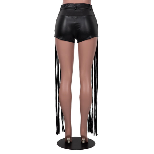 Pantalones Cortos de Cuero PU Dunhuang Mandy con Flecos para Mujer - Image 20