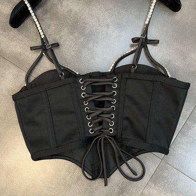 Blusa Negra Tipo Tank con Lazada y Cierre en los Hombros - Image 13