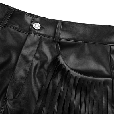 Pantalones Cortos de Cuero PU Dunhuang Mandy con Flecos para Mujer - Image 21