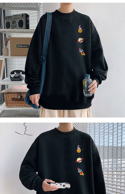 Suéter Hombre Cuello Redondo Estilo Hong Kong Corte Holgado Primavera - Image 6