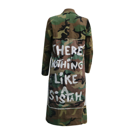 Abrigo Largo de Camuflaje para Mujer - Estilo Casual Europeo y Americano - Image 12