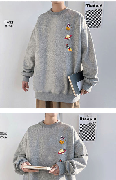 Suéter Hombre Cuello Redondo Estilo Hong Kong Corte Holgado Primavera - Image 12
