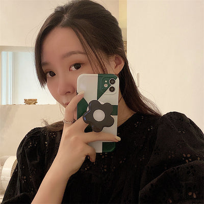Funda para Celular Geométrica Verde Oscuro con Soporte - Image 7