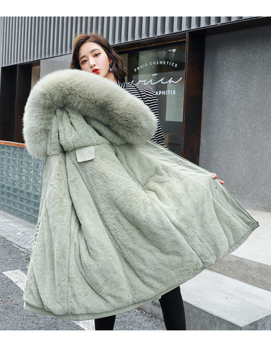 Abrigo Acolchado Oversize con Cuello de Pelaje para Mujer - Talla Plus - Image 11