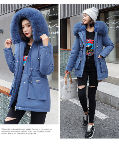 Abrigo Acolchado Oversize con Cuello de Pelaje para Mujer - Talla Plus - Image 21