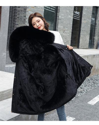 Abrigo Acolchado Oversize con Cuello de Pelaje para Mujer - Talla Plus - Image 25