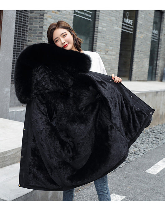 Abrigo Acolchado Oversize con Cuello de Pelaje para Mujer - Talla Plus - Image 25