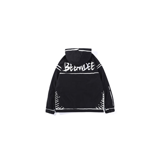 Chamarra Hoodie Graffiti con Líneas de Gancho - Tendencia Japonesa Primavera - Image 11