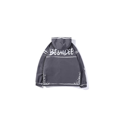 Chamarra Hoodie Graffiti con Líneas de Gancho - Tendencia Japonesa Primavera - Image 14